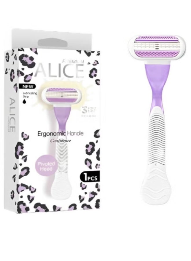 Alice Premium Triple Blade Razor Ergonomic Handle Model AS-22